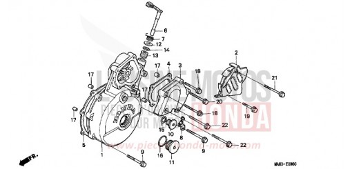 KURBELGEHAEUSEDECKEL, L. NX650V de 1997